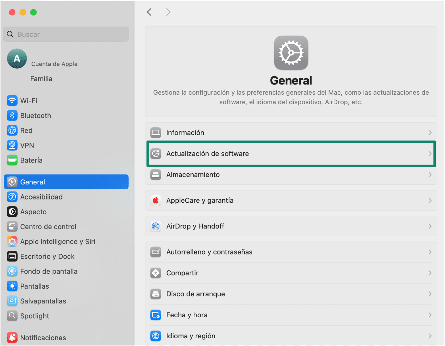 Software Update Es