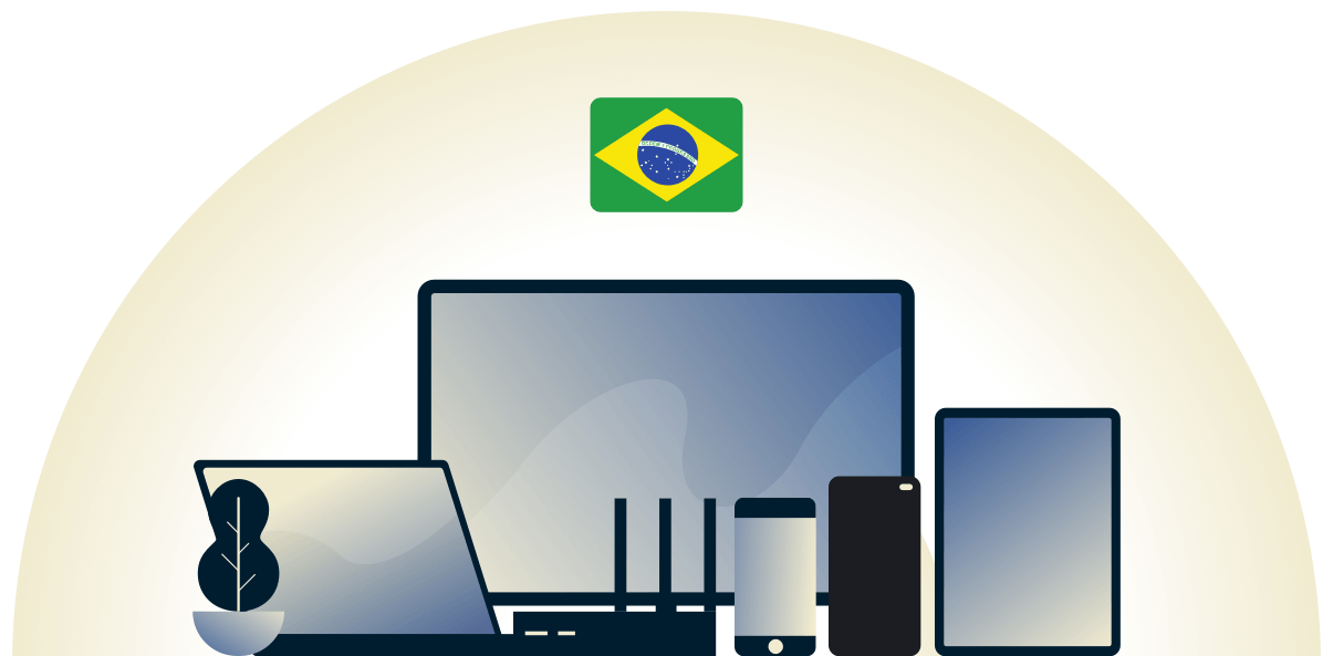 VPN br&eacute;silien prot&eacute;geant une vari&eacute;t&eacute; d'appareils.